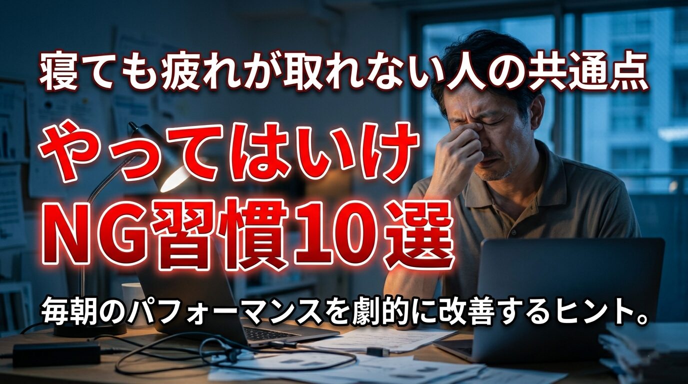 寝ても疲れが取れない人の共通点、やってはいけないNG習慣10選